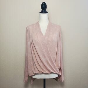 Ann Taylor Blush Wrap Top Small